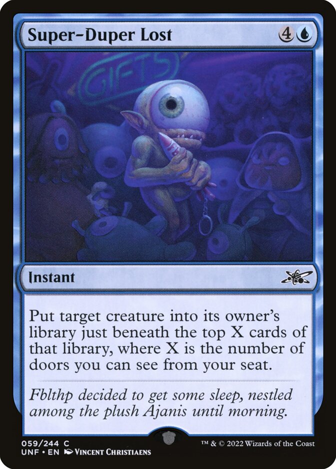 This Is An Image Of The Magic The Gathering Card Super-Duper Lost From The Set Unfinity - Designed By Artist Vincent Christiaens