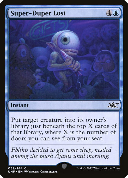 This Is An Image Of The Magic The Gathering Card Super-Duper Lost From The Set Unfinity - Designed By Artist Vincent Christiaens