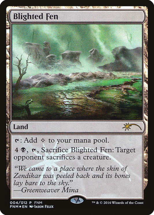 This Is An Image Of The Magic The Gathering Card Blighted Fen From The Set Battle for Zendikar - Designed By Artist Jonas De Ro
