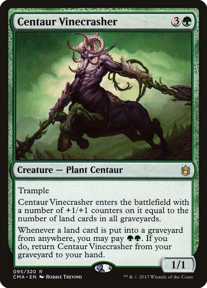 This Is An Image Of The Magic The Gathering Card Centaur Vinecrasher From The Set Commander 2018 - Designed By Artist Robbie Trevino