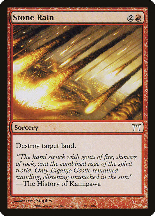 This Is An Image Of The Magic The Gathering Card Stone Rain From The Set Ninth Edition - Designed By Artist John Matson