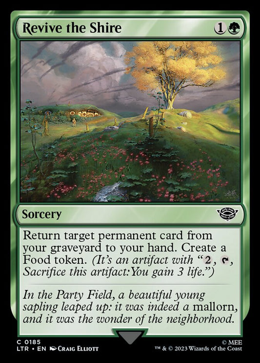 This Is An Image Of The Magic The Gathering Card Revive the Shire From The Set The Lord of the Rings: Tales of Middle-earth - Designed By Artist Craig Elliott