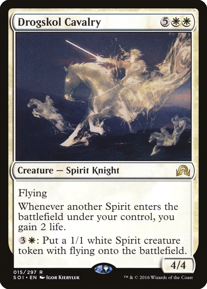 This Is An Image Of The Magic The Gathering Card Drogskol Cavalry From The Set Shadows over Innistrad - Designed By Artist Igor Kieryluk