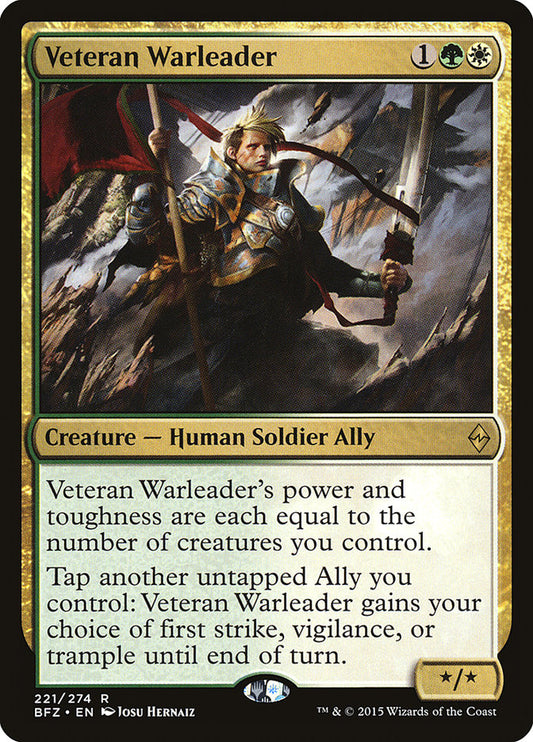 This Is An Image Of The Magic The Gathering Card Veteran Warleader From The Set Battle for Zendikar - Designed By Artist Josu Hernaiz