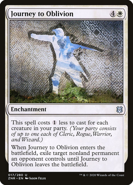 This Is An Image Of The Magic The Gathering Card Journey to Oblivion From The Set Zendikar Rising - Designed By Artist Jason Felix