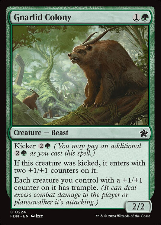 This Is An Image Of The Magic The Gathering Card Gnarlid Colony From The Set Foundations - Designed By Artist Izzy