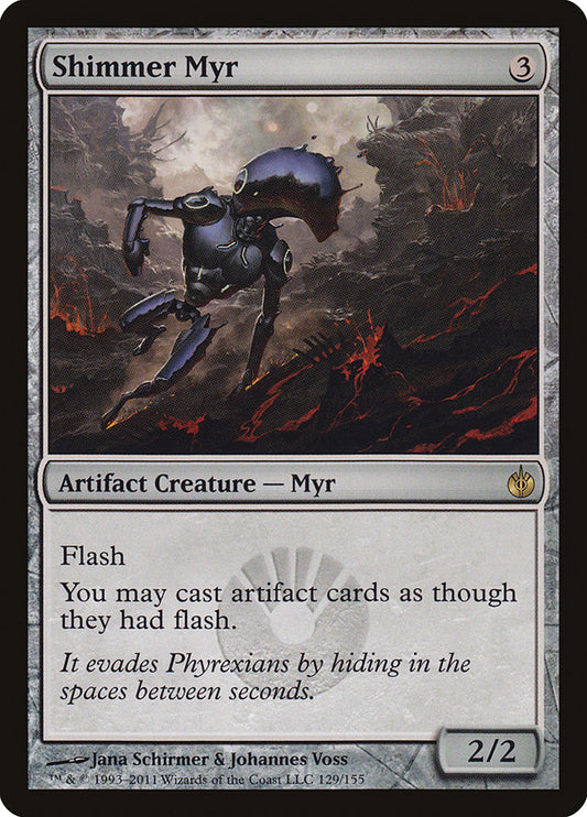 This Is An Image Of The Magic The Gathering Card Shimmer Myr From The Set Commander Masters - Designed By Artist Jana Schirmer & Johannes Voss