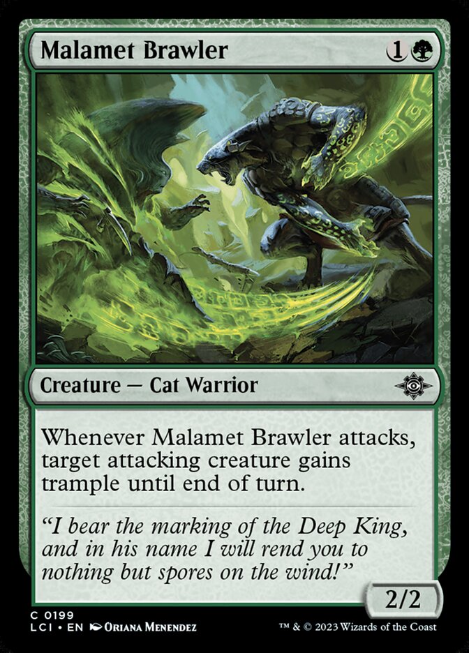 This Is An Image Of The Magic The Gathering Card Malamet Brawler From The Set The Lost Caverns of Ixalan - Designed By Artist Oriana Menendez