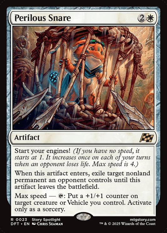 This Is An Image Of The Magic The Gathering Card Perilous Snare From The Set Aetherdrift - Designed By Artist Chris Seaman