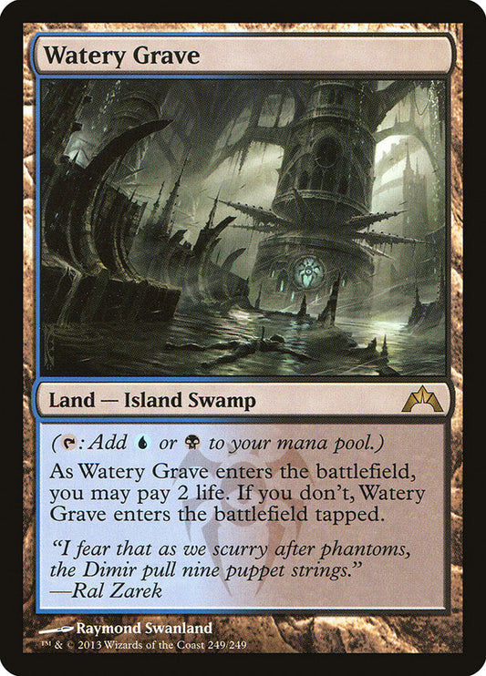 This Is An Image Of The Magic The Gathering Card Watery Grave From The Set Ravnica Remastered - Designed By Artist Rob Alexander