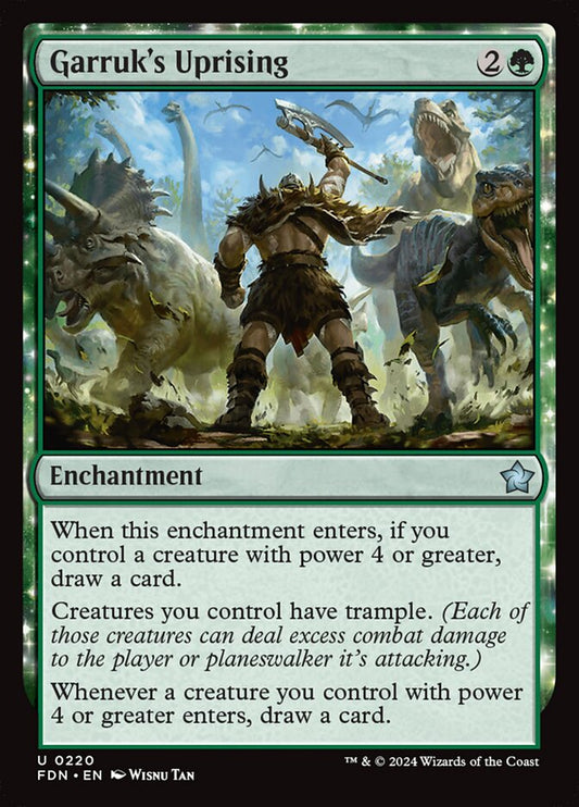 This Is An Image Of The Magic The Gathering Card Garruk's Uprising From The Set Foundations - Designed By Artist Wisnu Tan