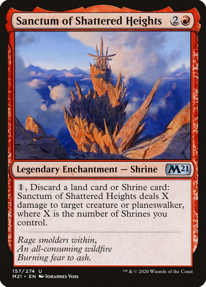 This Is An Image Of The Magic The Gathering Card Sanctum of Shattered Heights From The Set Core Set 2021 - Designed By Artist Johannes Voss