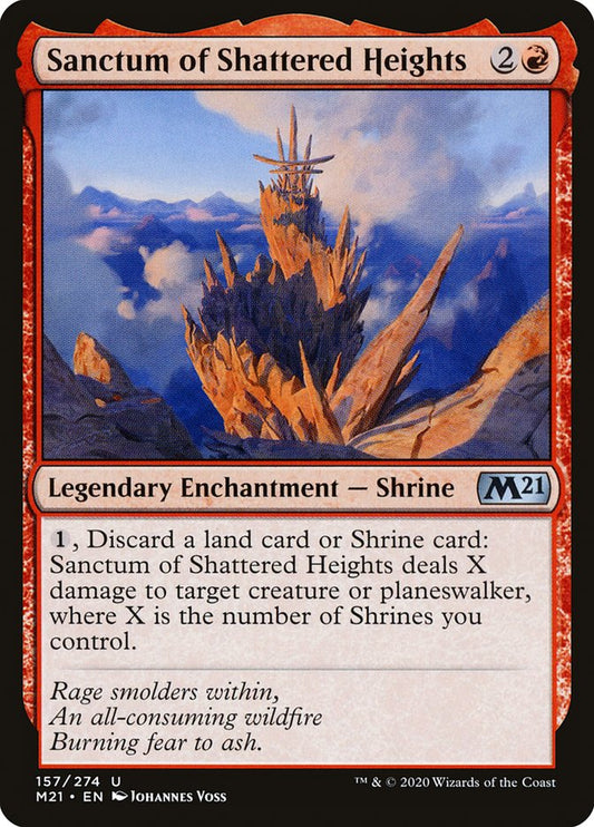 This Is An Image Of The Magic The Gathering Card Sanctum of Shattered Heights From The Set Core Set 2021 - Designed By Artist Johannes Voss