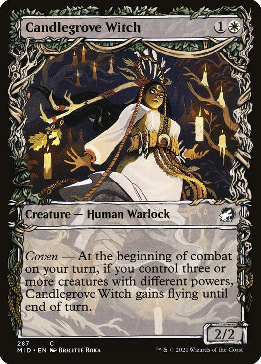 This Is An Image Of The Magic The Gathering Card Candlegrove Witch From The Set Innistrad: Midnight Hunt - Designed By Artist Anna Christenson