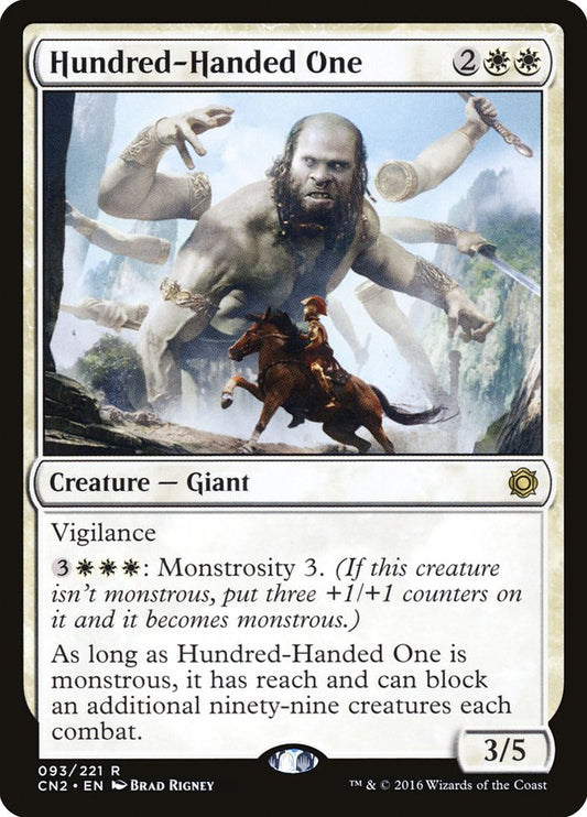 This Is An Image Of The Magic The Gathering Card Hundred-Handed One From The Set Conspiracy: Take the Crown - Designed By Artist Brad Rigney