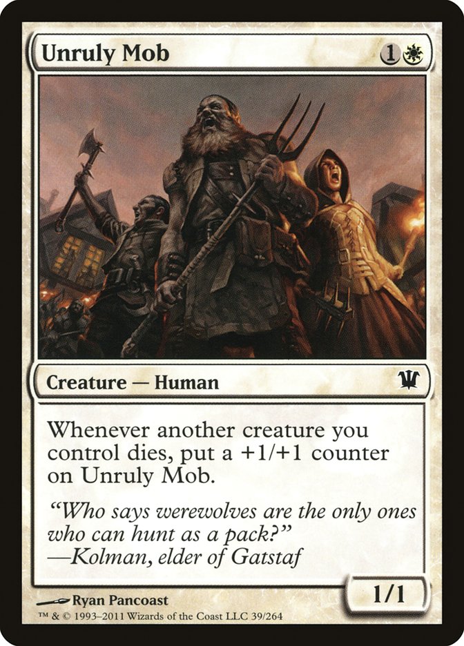 This Is An Image Of The Magic The Gathering Card Unruly Mob From The Set Innistrad: Midnight Hunt - Designed By Artist Ryan Pancoast