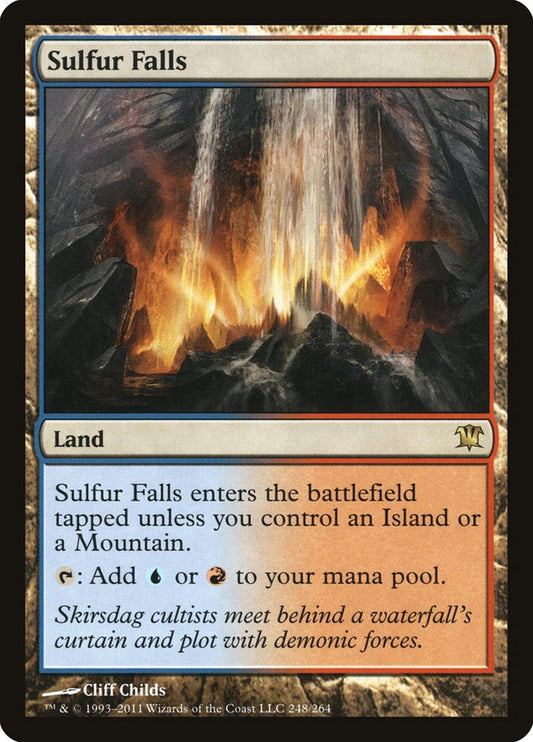 This Is An Image Of The Magic The Gathering Card Sulfur Falls From The Set Tarkir: Dragonstorm Commander - Designed By Artist Cliff Childs