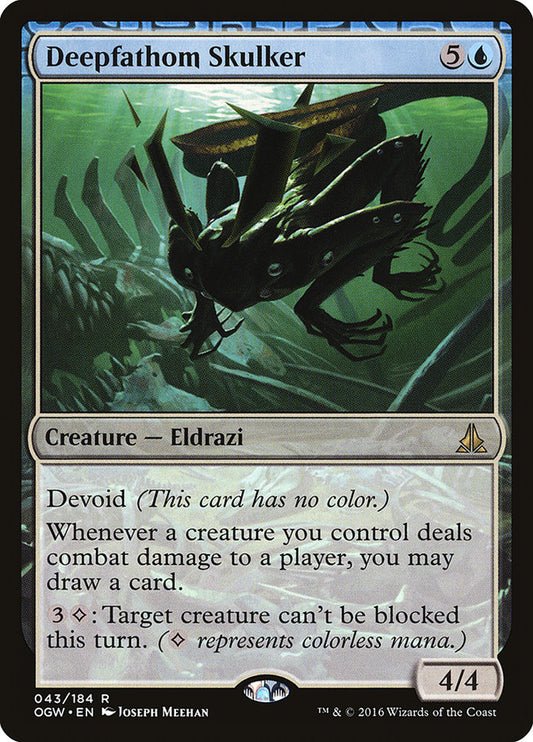 This Is An Image Of The Magic The Gathering Card Deepfathom Skulker From The Set Oath of the Gatewatch - Designed By Artist Joseph Meehan