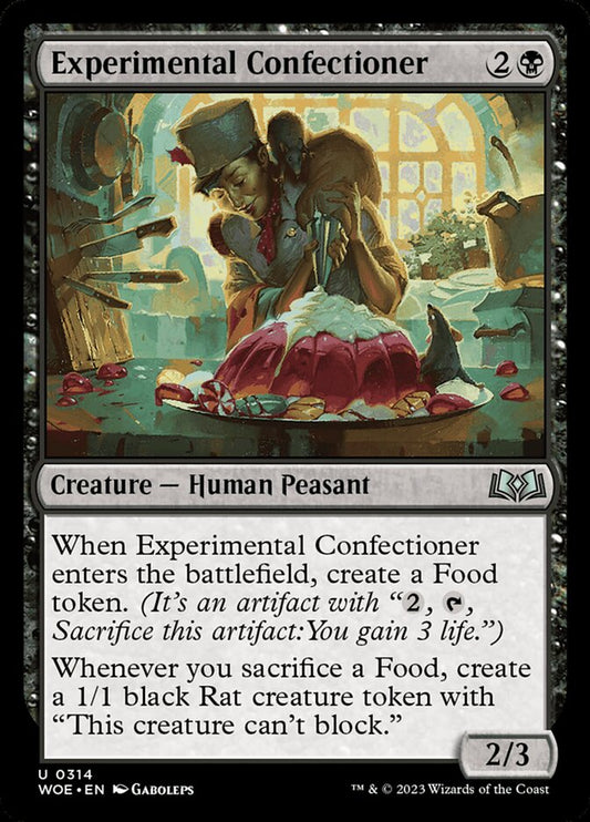 This Is An Image Of The Magic The Gathering Card Experimental Confectioner From The Set Wilds of Eldraine - Designed By Artist Gaboleps