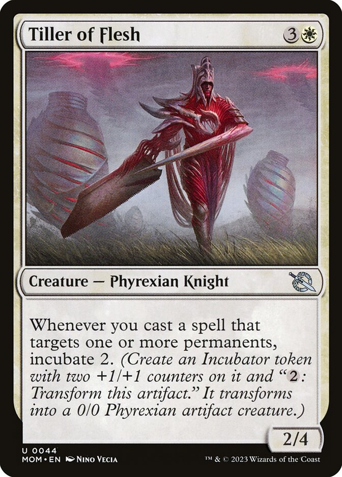 This Is An Image Of The Magic The Gathering Card Tiller of Flesh From The Set March of the Machine - Designed By Artist Nino Vecia