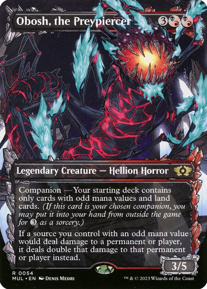This Is An Image Of The Magic The Gathering Card Obosh, the Preypiercer From The Set Ikoria: Lair of Behemoths - Designed By Artist Daarken