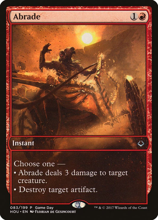 This Is An Image Of The Magic The Gathering Card Abrade From The Set Tarkir: Dragonstorm Commander - Designed By Artist Jonas De Ro