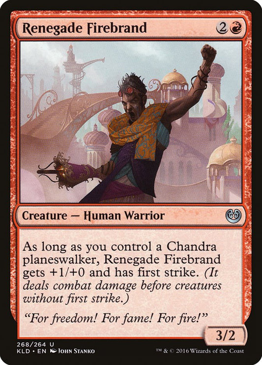 This Is An Image Of The Magic The Gathering Card Renegade Firebrand From The Set Kaladesh - Designed By Artist John Stanko