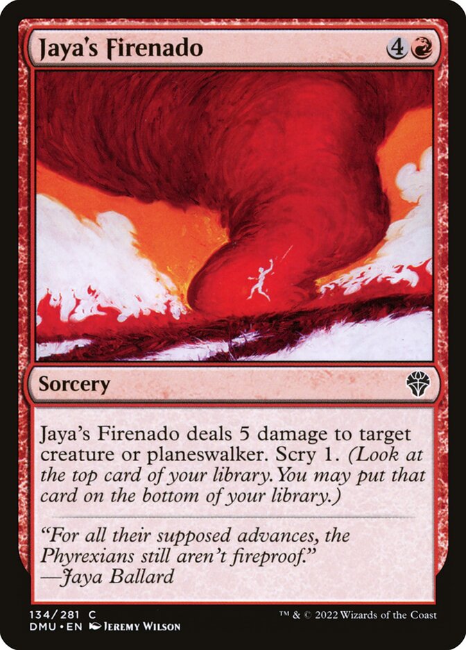 This Is An Image Of The Magic The Gathering Card Jaya's Firenado From The Set Dominaria United - Designed By Artist Jeremy Wilson