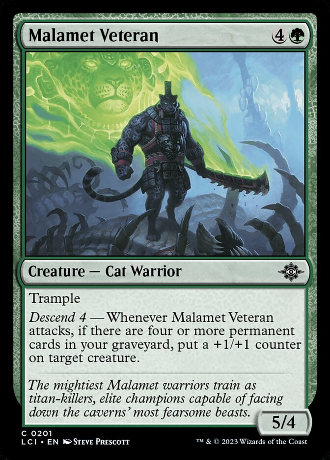 This Is An Image Of The Magic The Gathering Card Malamet Veteran From The Set The Lost Caverns of Ixalan - Designed By Artist Steve Prescott