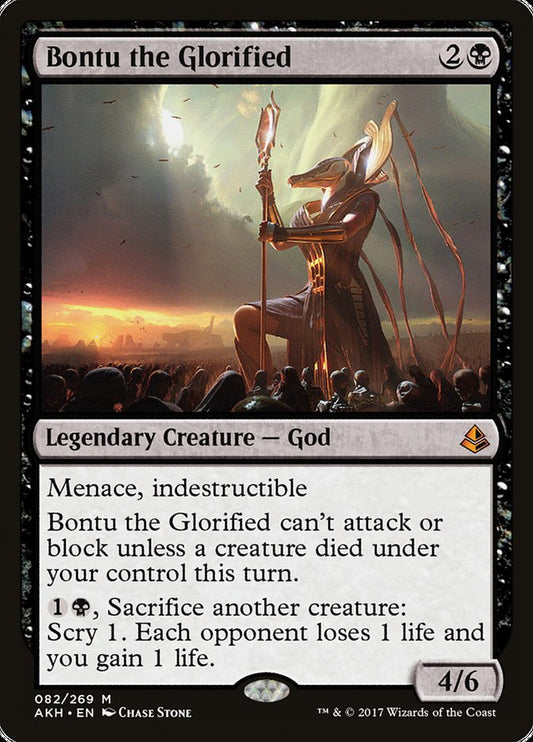 This Is An Image Of The Magic The Gathering Card Bontu the Glorified From The Set Amonkhet - Designed By Artist Chase Stone