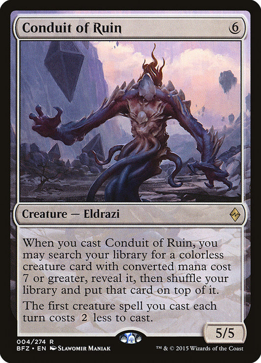 This Is An Image Of The Magic The Gathering Card Conduit of Ruin From The Set Battle for Zendikar - Designed By Artist Slawomir Maniak