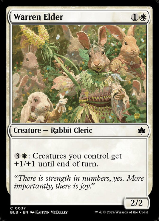 This Is An Image Of The Magic The Gathering Card Warren Elder From The Set Bloomburrow - Designed By Artist Kaitlyn McCulley