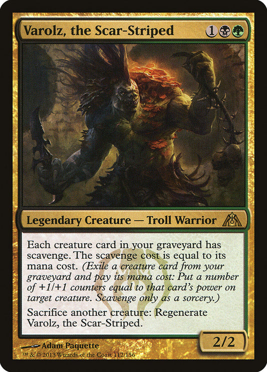 This Is An Image Of The Magic The Gathering Card Varolz, the Scar-Striped From The Set Dragon's Maze - Designed By Artist Adam Paquette