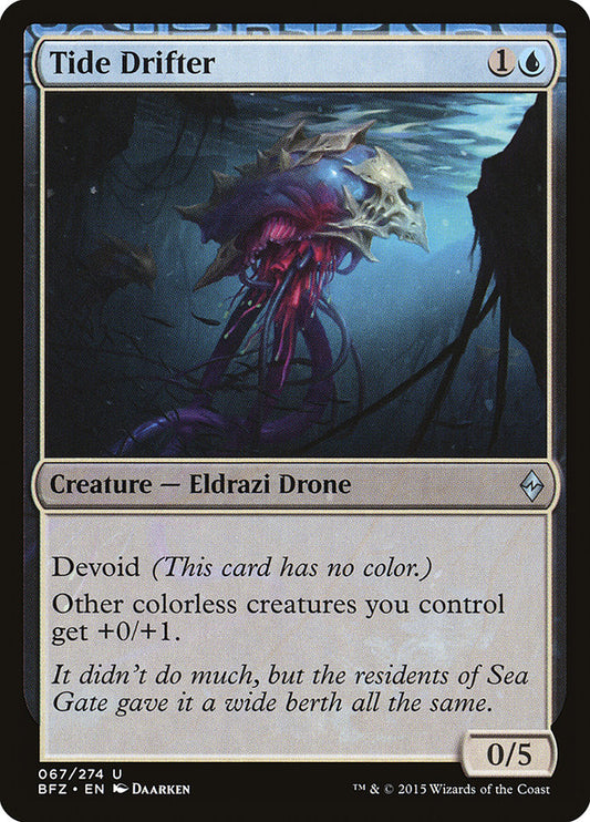 This Is An Image Of The Magic The Gathering Card Tide Drifter From The Set Battle for Zendikar - Designed By Artist Daarken
