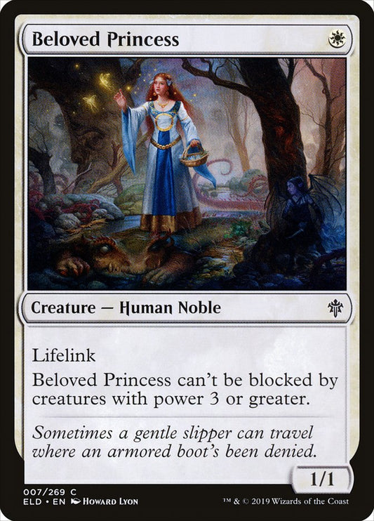 This Is An Image Of The Magic The Gathering Card Beloved Princess From The Set Throne of Eldraine - Designed By Artist Howard Lyon