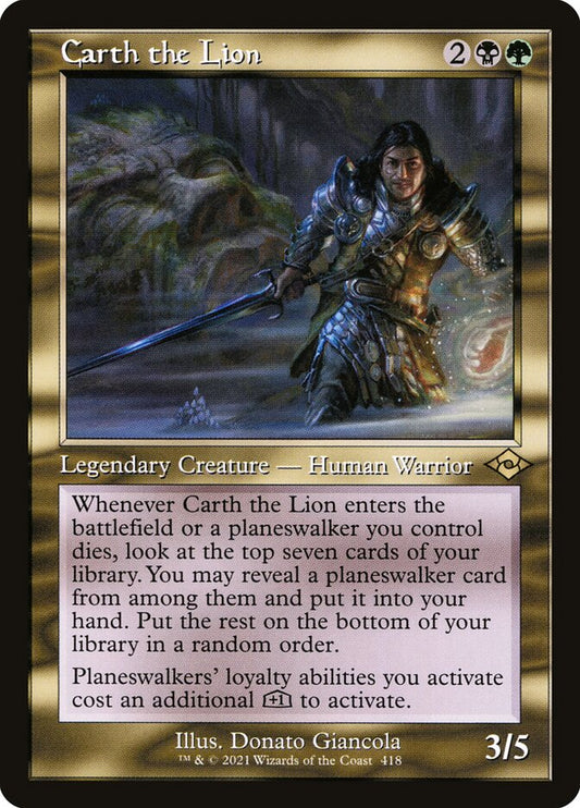This Is An Image Of The Magic The Gathering Card Carth the Lion From The Set Modern Horizons 2 - Designed By Artist Donato Giancola