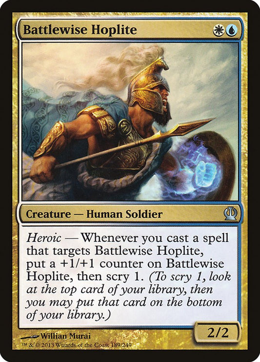 This Is An Image Of The Magic The Gathering Card Battlewise Hoplite From The Set Theros - Designed By Artist Willian Murai