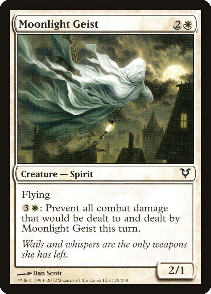 This Is An Image Of The Magic The Gathering Card Moonlight Geist From The Set Avacyn Restored - Designed By Artist Dan Murayama Scott