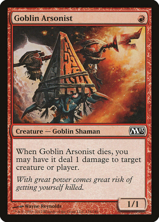 This Is An Image Of The Magic The Gathering Card Goblin Arsonist From The Set Core Set 2021 - Designed By Artist Wayne Reynolds