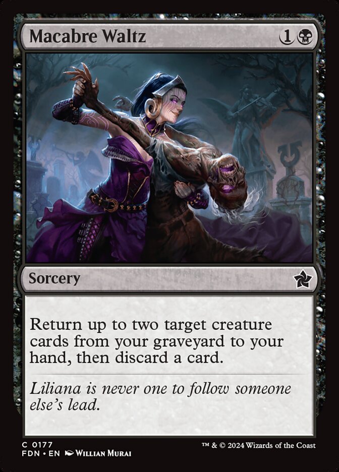 This Is An Image Of The Magic The Gathering Card Macabre Waltz From The Set Foundations - Designed By Artist Willian Murai