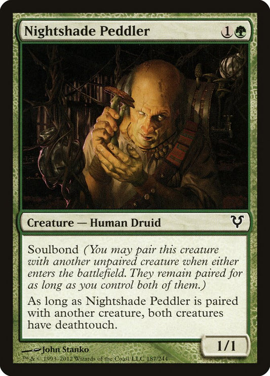 This Is An Image Of The Magic The Gathering Card Nightshade Peddler From The Set Avacyn Restored - Designed By Artist John Stanko