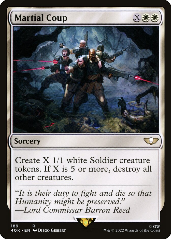 This Is An Image Of The Magic The Gathering Card Martial Coup From The Set New Capenna Commander - Designed By Artist Greg Staples