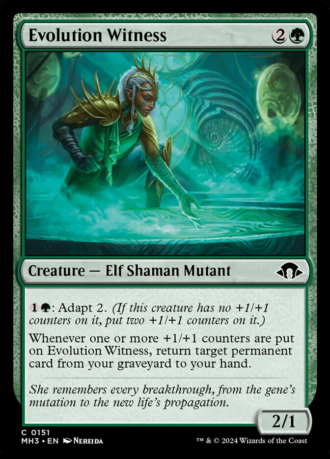 This Is An Image Of The Magic The Gathering Card Evolution Witness From The Set Modern Horizons 3 - Designed By Artist Nereida