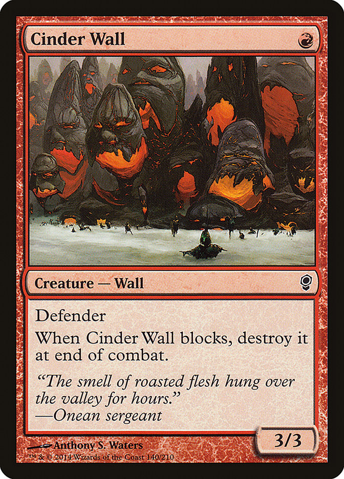 This Is An Image Of The Magic The Gathering Card Cinder Wall From The Set Conspiracy - Designed By Artist Anthony S. Waters
