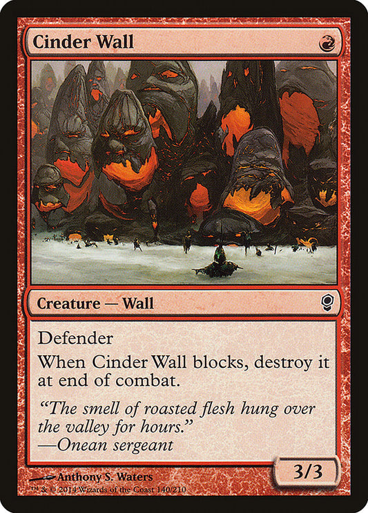 This Is An Image Of The Magic The Gathering Card Cinder Wall From The Set Conspiracy - Designed By Artist Anthony S. Waters