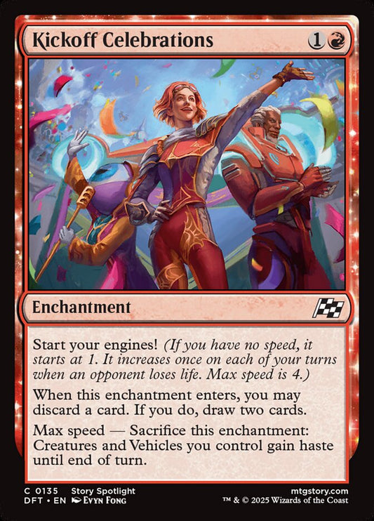 This Is An Image Of The Magic The Gathering Card Kickoff Celebrations From The Set Aetherdrift - Designed By Artist Evyn Fong