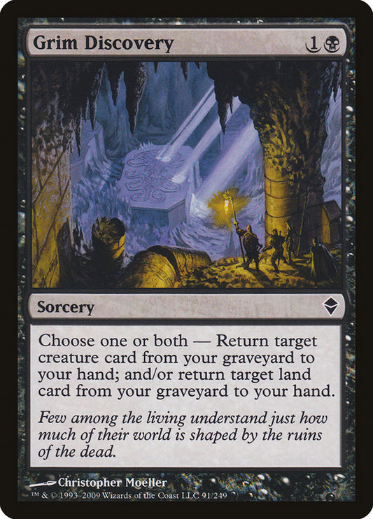 This Is An Image Of The Magic The Gathering Card Grim Discovery From The Set Duel Decks: Nissa vs. Ob Nixilis - Designed By Artist Christopher Moeller