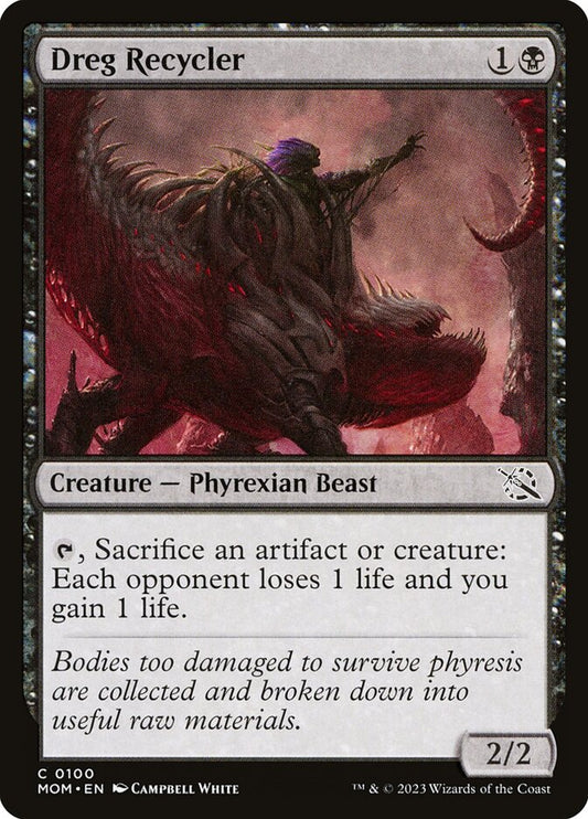 This Is An Image Of The Magic The Gathering Card Dreg Recycler From The Set March of the Machine - Designed By Artist Campbell White