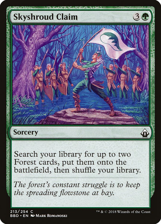 This Is An Image Of The Magic The Gathering Card Skyshroud Claim From The Set Commander Masters - Designed By Artist Anna Steinbauer