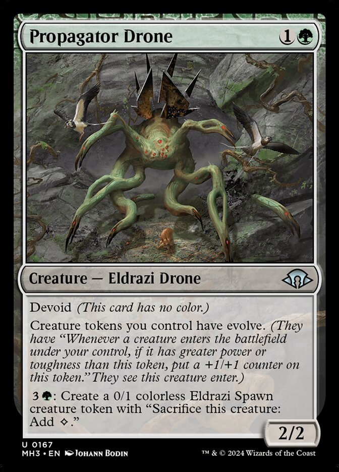This Is An Image Of The Magic The Gathering Card Propagator Drone From The Set Modern Horizons 3 - Designed By Artist Johann Bodin